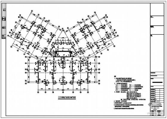 楼梯结构设计图纸资料下载-某32层框架剪力墙住宅结构设计部分图纸