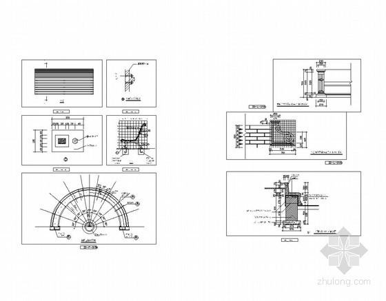 弧形廊架坐凳施工图资料下载-坐凳节点施工图