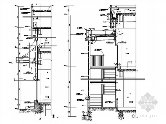 [上海]两层钢框架厂房施工图设计-两层钢框架结构厂房墙身大样图