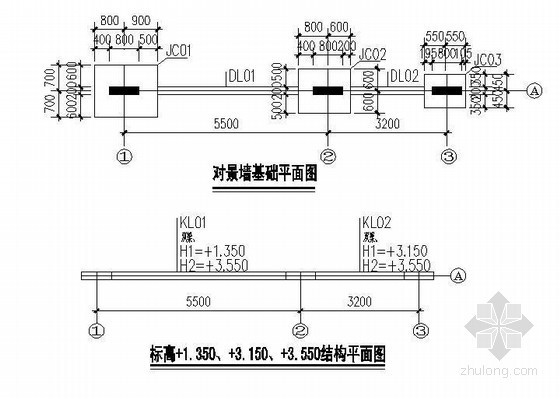 混凝土景墙结构做法资料下载-对景墙构造详图