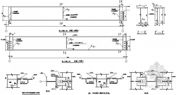节点图集吊车梁资料下载-门式刚架厂房8米吊车梁节点构造详图