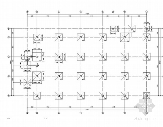 二层框架厂房结构图资料下载-两层框架结构厂房梁板柱结构图
