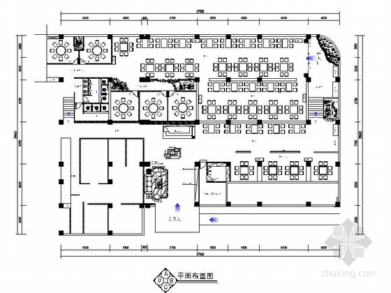中式火锅店图资料下载-[原创]800㎡现代中式风格火锅店装修CAD施工图