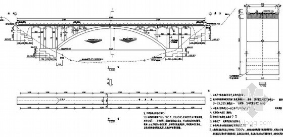 3孔空腹式拱桥资料下载-彝良某空腹式石拱桥全套设计图