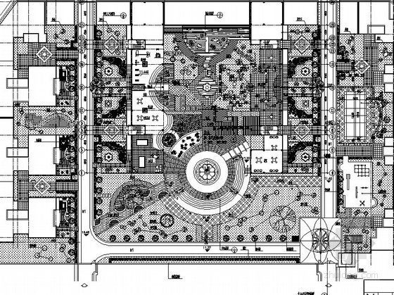 景观广场总图CAD资料下载-广场景观工程施工总图