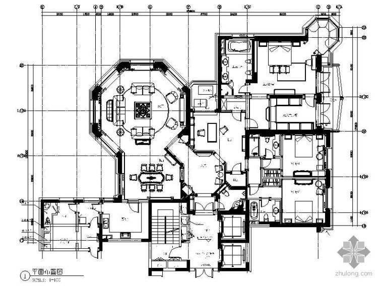 小户型公寓标准层资料下载-[上海]高档公寓标准层四居样板房施工图