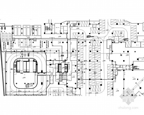[广州]多层商业裙楼暖通空调系统设计施工图（大院作品）-地下通风平面图 