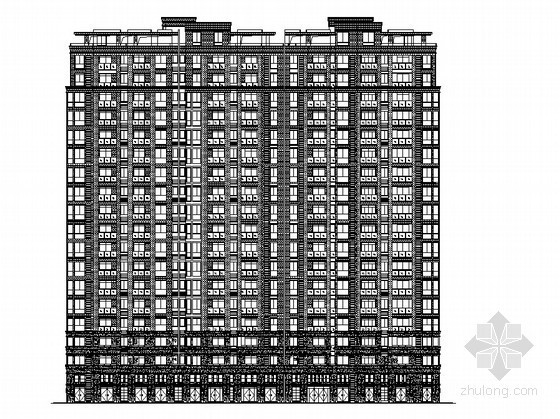 安徽住宅楼商业楼资料下载-[安徽]某现代住宅小区住宅楼群23号楼建筑方案图