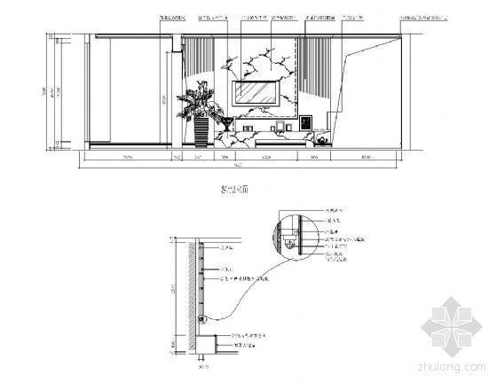 家装电视背景模型资料下载-电视背景详图