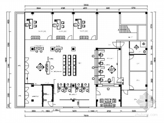 银行大厅CAD图资料下载-[山东]某村镇银行室内装修施工图（含效果和实景）