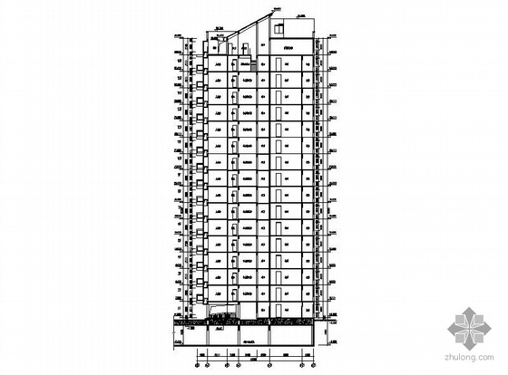 [温州]某拆迁安置项目3、5#十六层塔式住宅楼建筑施工图（一梯三户、顶层复式）- 