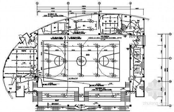室内篮球馆建筑平面图资料下载-中学室内篮球馆电气图纸