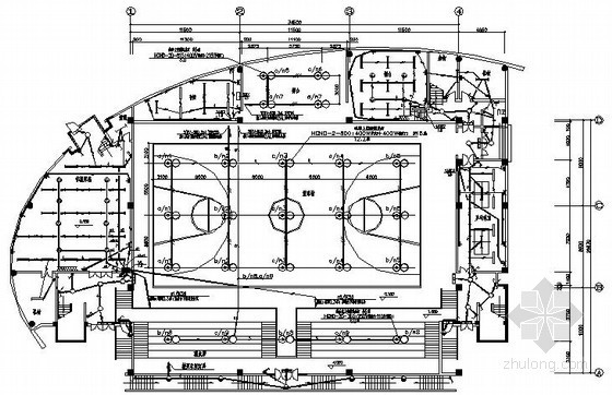 室内篮球馆平面布置图资料下载-中学室内篮球馆电气图纸