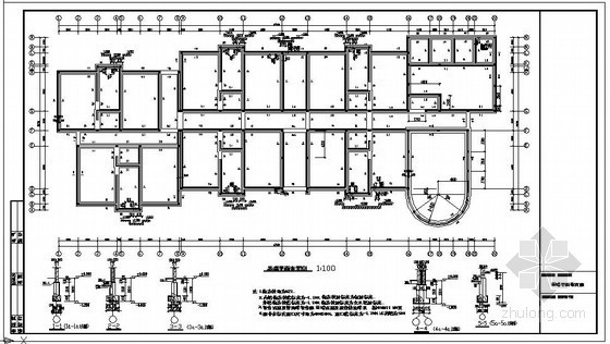 著名幼儿园平立剖设计图资料下载-某幼儿园砖混结构设计图