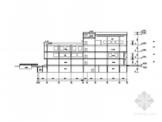 [宁波]五星级高层框架筒体式酒店建筑施工图-五星级高层框架筒体式酒店建筑立面图