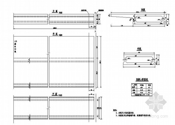 10米净跨板拱桥资料下载-杭新景高速公路拱肋式大桥10m中跨、端跨空心板一般构造节点详图设计