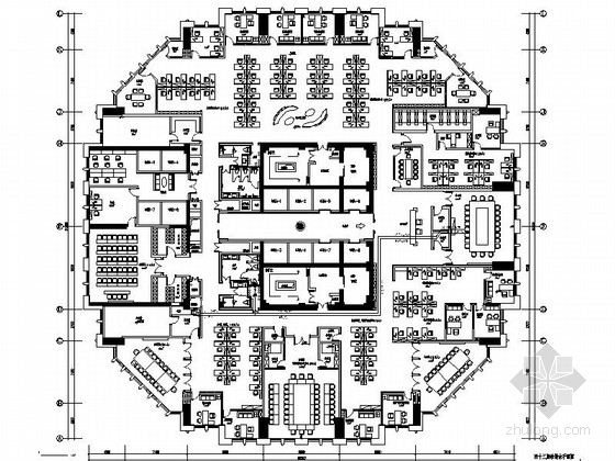 酒店客房天花地板cad图资料下载-[广东]豪华高档办公楼装修设计CAD施工图