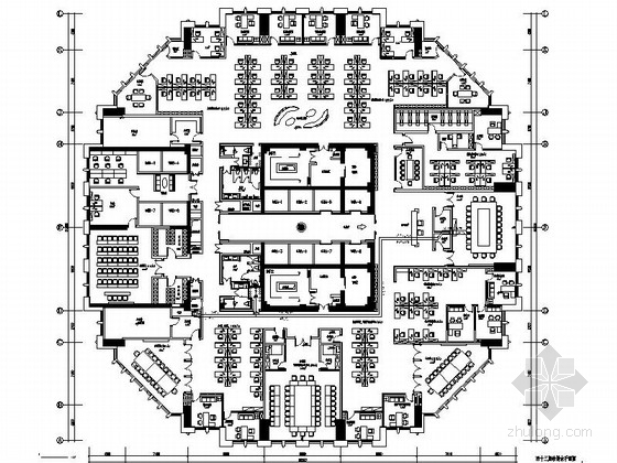 高档办公文本资料下载-[广东]豪华高档办公楼装修设计CAD施工图