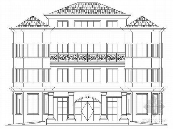四层半欧式别墅建筑图资料下载-某四层欧式别墅建筑施工图