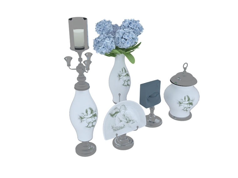 瓷器贴图资料下载-精致花瓶瓷器3D模型下载