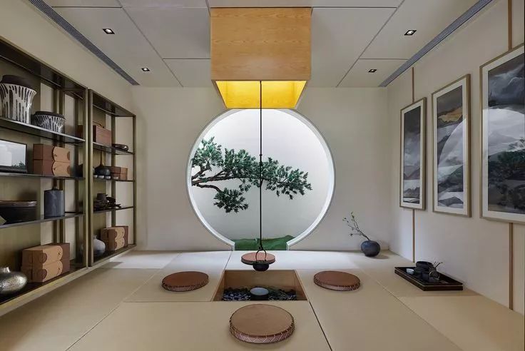 书房设计现代资料下载-书房+茶室，这才是东方设计的绝佳组合方式！