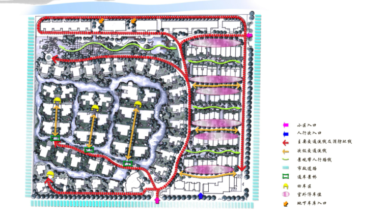 南通万华紫金花苑环境景观设计-交通分析图
