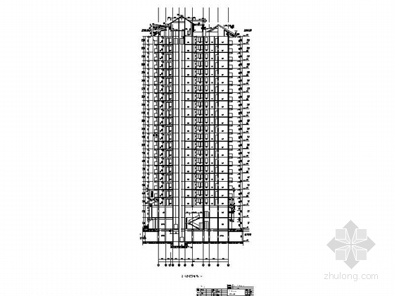 某市23层现代风格独栋住宅建筑施工图-23层现代风格独栋住宅建筑剖面图