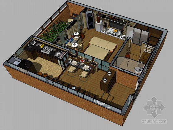 加里斯托加精品住宅资料下载-精品小住宅SketchUp模型下载