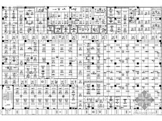 [江苏]十万级工厂车间洁净空调及通风系统设计施工图-风口平面布置图