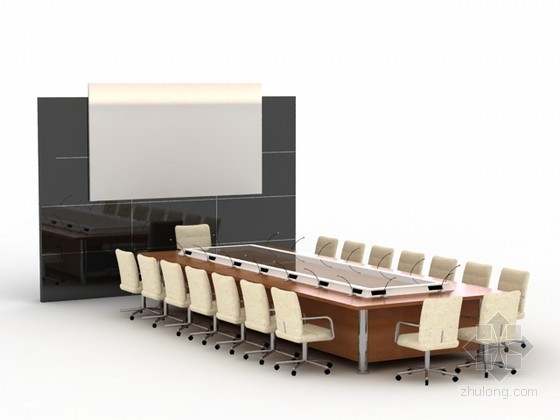 会议桌模型3d资料下载-会议桌3d模型下载