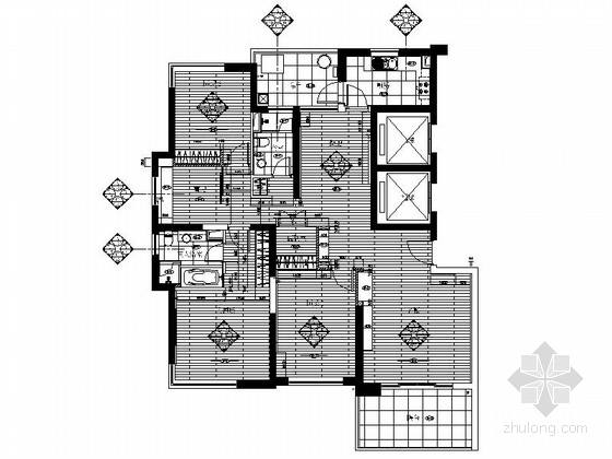 身公寓CAD图资料下载-[上海]现代风格酒店式公寓样板房装修施工图