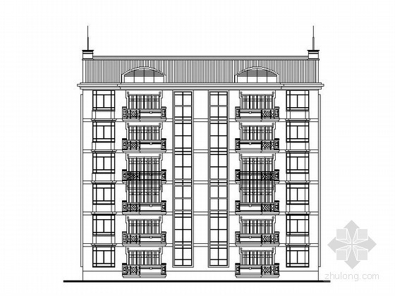 六层公用住宅建筑资料下载-某六层板式住宅建筑方案图