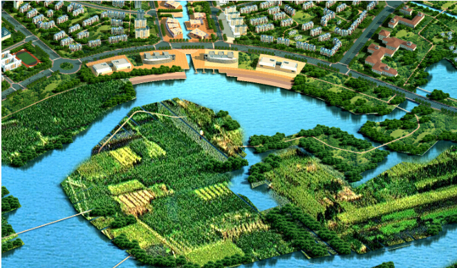 [山东]博兴生态型城市综合片区设计（生态、休闲、娱乐）-生态型城市综合片区设计——湿地旅游展示区效果图