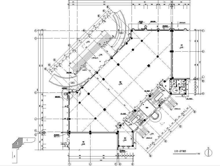 [宁夏]五层中式风格办公楼建筑施工图（含全专业）-五层中式风格办公楼建筑平面图