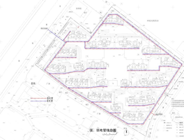 [安徽]和安家园居住区建筑方案文本（欧陆风格）-管线总图