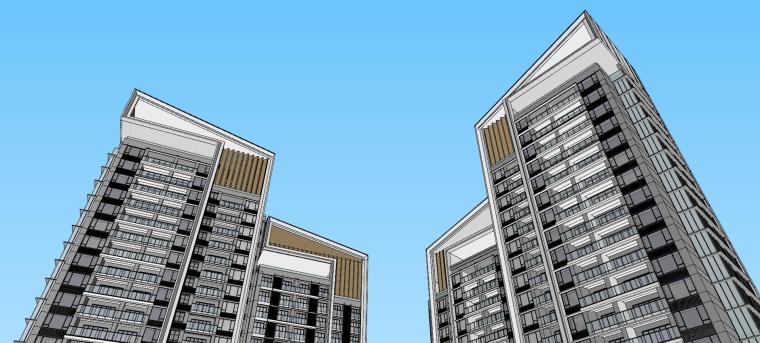[广东]深圳上沙中洲湾中洲滨海华府二期超高层现代风格豪宅建筑模型-Z 23