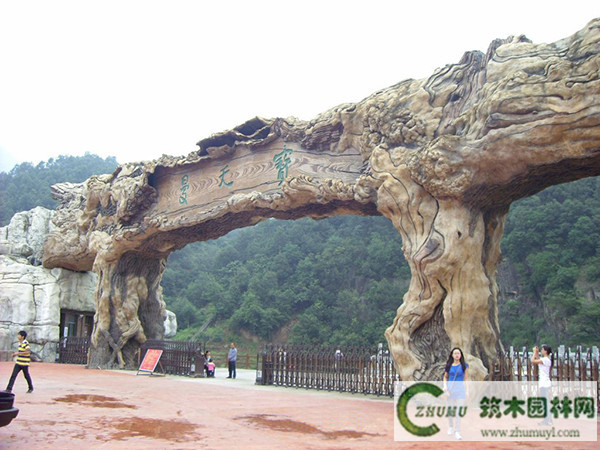 木护栏制作方法资料下载-大型水泥假树图片_假树价格