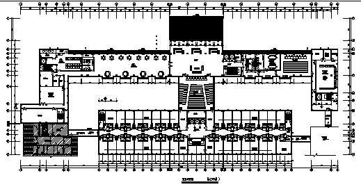 6层对称式新中式风格宾馆设计建筑图