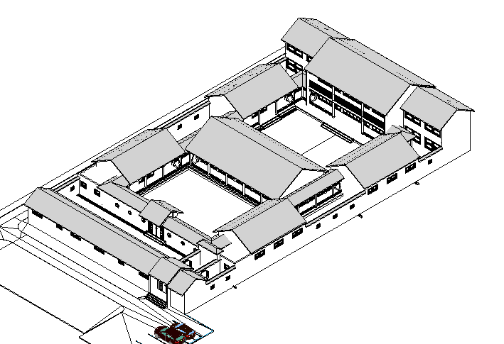 四合院CAD图纸下载资料下载-BIM模型-revit模型-四合院模型