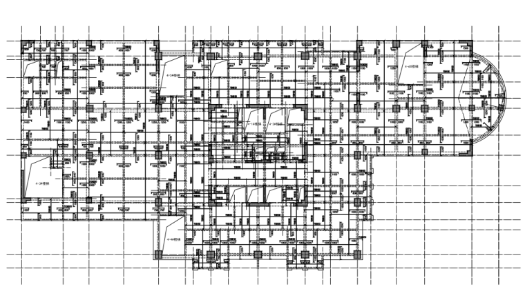 [云南]16层框架核心筒结构商业广场结构施工图（CAD、36张）-楼板配筋图
