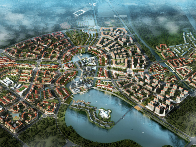 新中式小镇概念规划资料下载-[四川]成都彭州云裳小镇概念规划（滨水，生态）