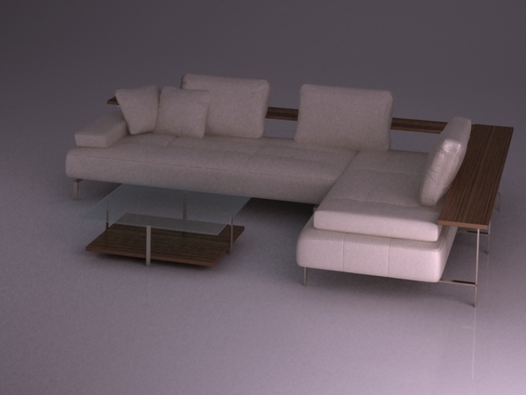舒适沙发3D模型资料下载-柔软舒适沙发3D模型下载