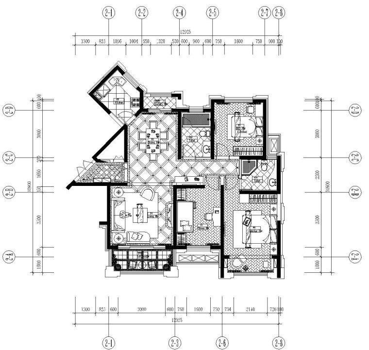 家装新风格资料下载-新古典主义风格住宅施工图设计（附效果图）