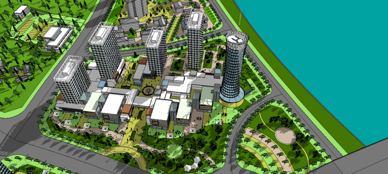安康未来城市规划设计建筑SU模型-微信截图_20181026171503