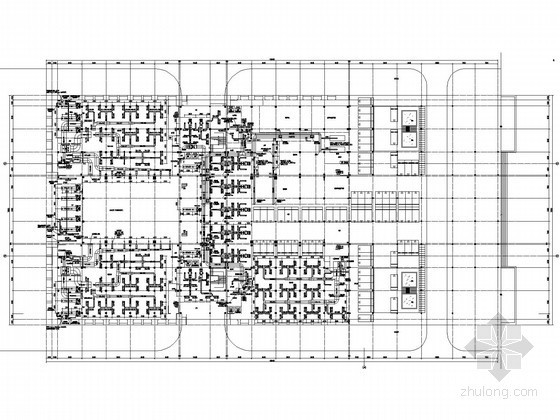 [湖北]大学图书馆空调通风设计施工图(详图较多)-图书馆首层风管平面 
