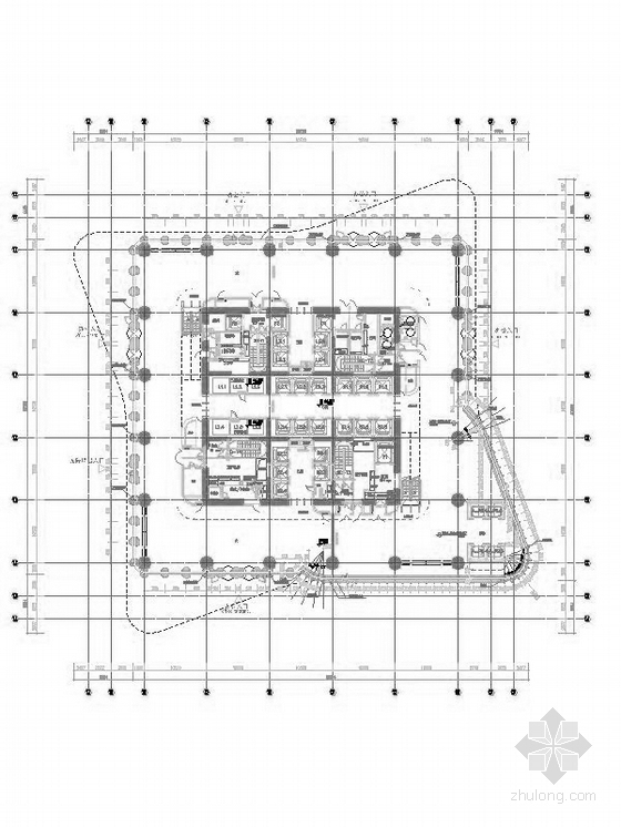 [河南]280米地标双塔办公建筑施工图（200页图纸 知名设计院）-280米地标双塔办公建筑设计平面图