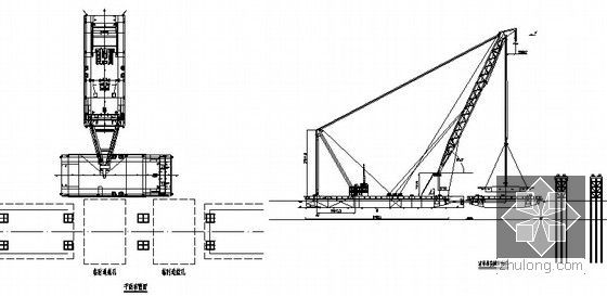 [浙江]创金杯奖跨海域群桩基础双塔双索面组合梁自锚式悬索桥工程项目策划书130页-浮吊整节段吊装示意图