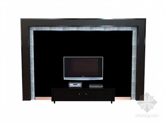 室内电视背景墙设计图资料下载-电视背景墙3D模型下载