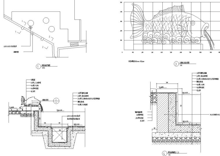 [浙江]台州北新椒居住商业街全套环境景观施工图-莲花水池做法详图