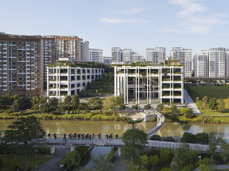 社区中心外部空间设计资料下载-新加坡OasisTerraces社区中心和医院